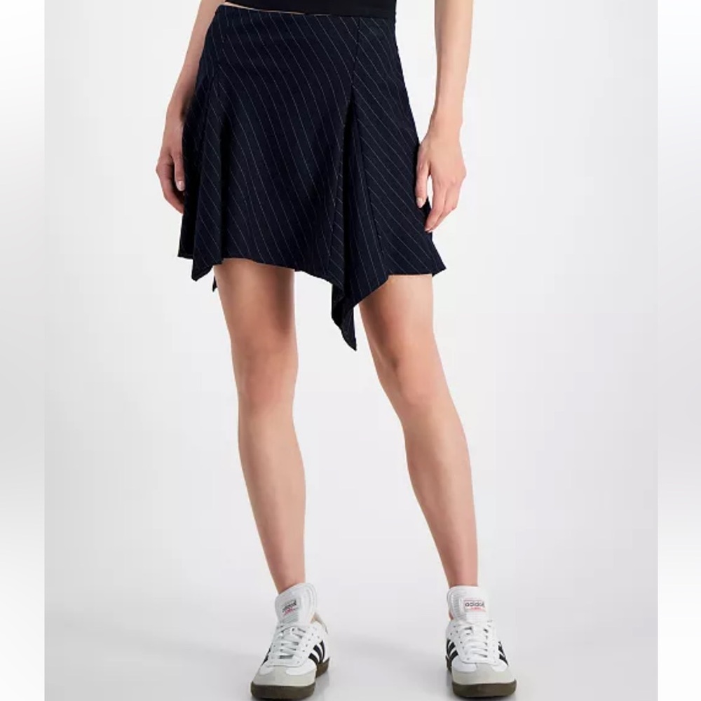 Asymmetric-Pleat Side-Zip Skirt